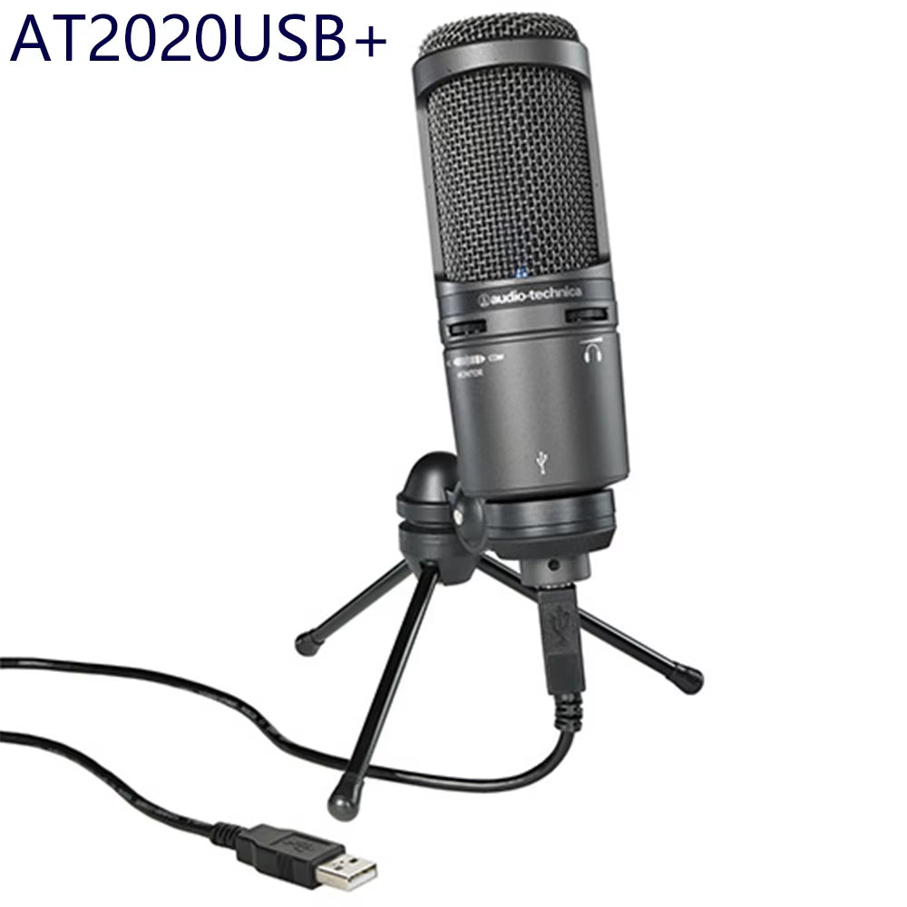 Audio Technica AT2020USB+ Condenser Microphone USB Microphone Live Singing Mobile MIC for Recording Podcasting